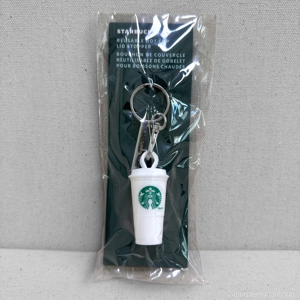☕️ NWT Starbucks Reusable Hot Cup Lid Stopper 2025 Limited Edition Keychain